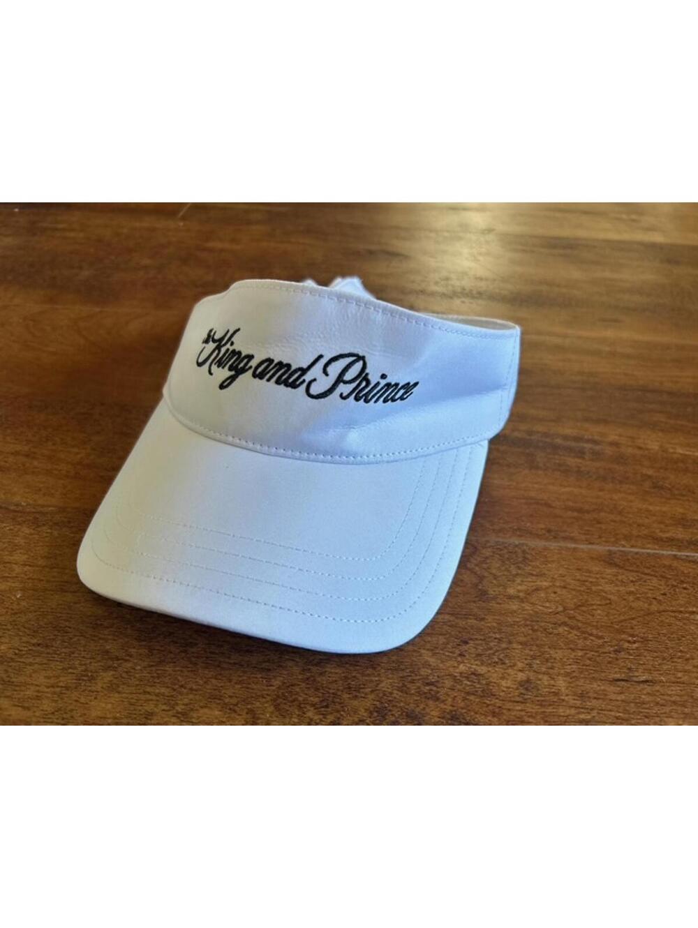 Pukka White Golf Visor with King and Prince Embroidery